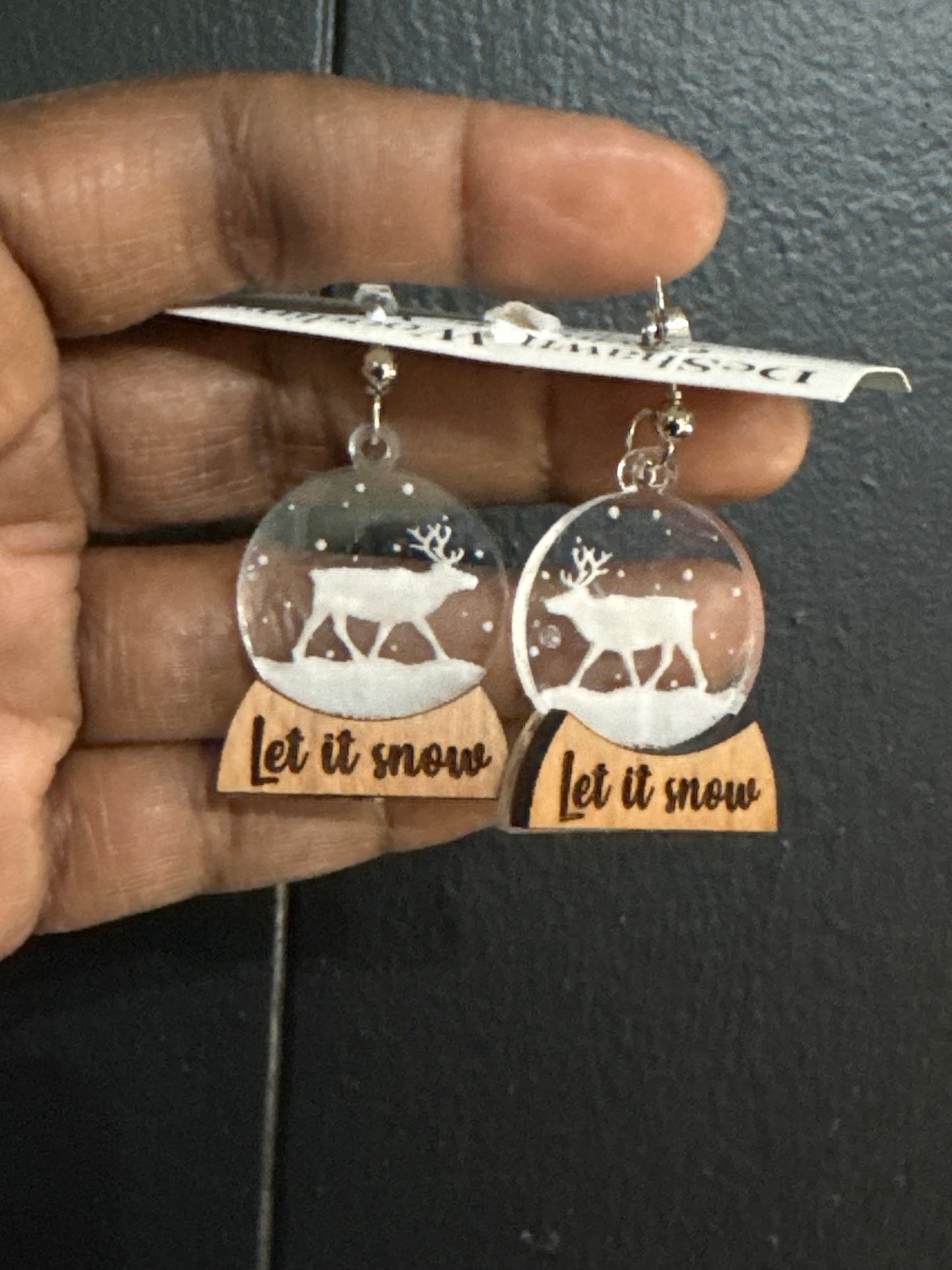 Snowglobe Reindeer Earrings